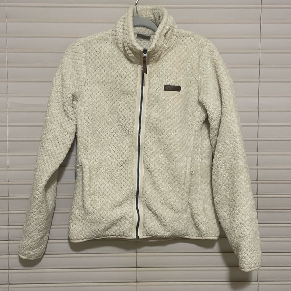 Columbia Fleece Cream Winter White Size Small  Womens EUC